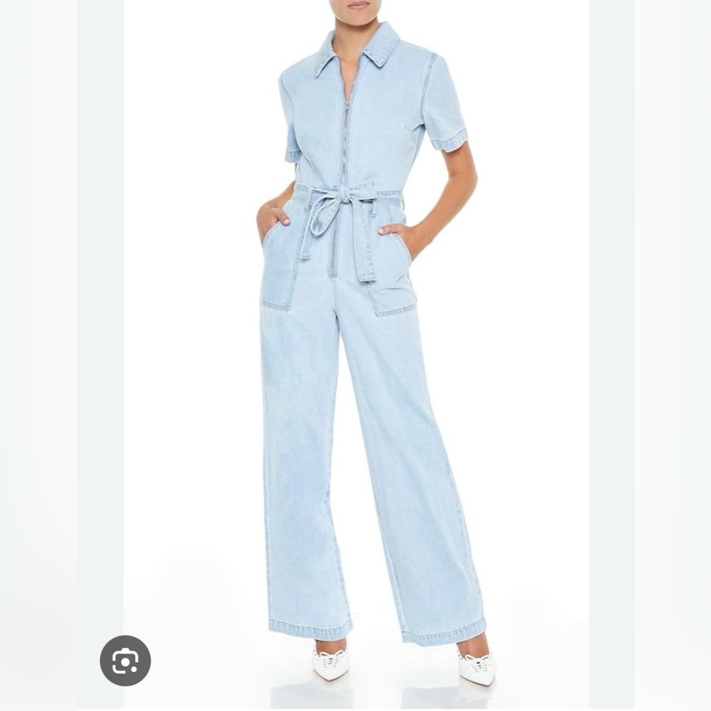 Forever 21 Light Blue Denim Jumpsuit